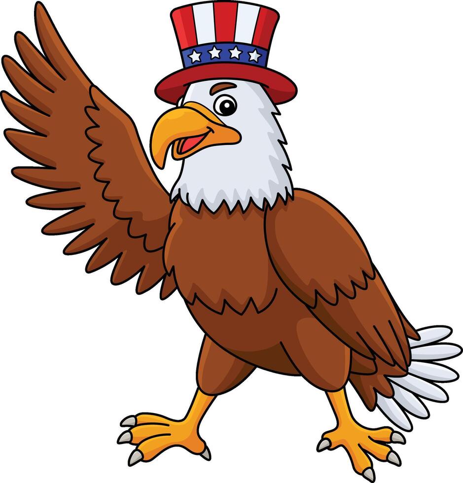4th of July Eagle Wearing an American Hat Clipart vector