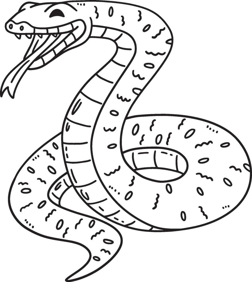 Forest Animal Grass Snake Isolated Coloring Page vector