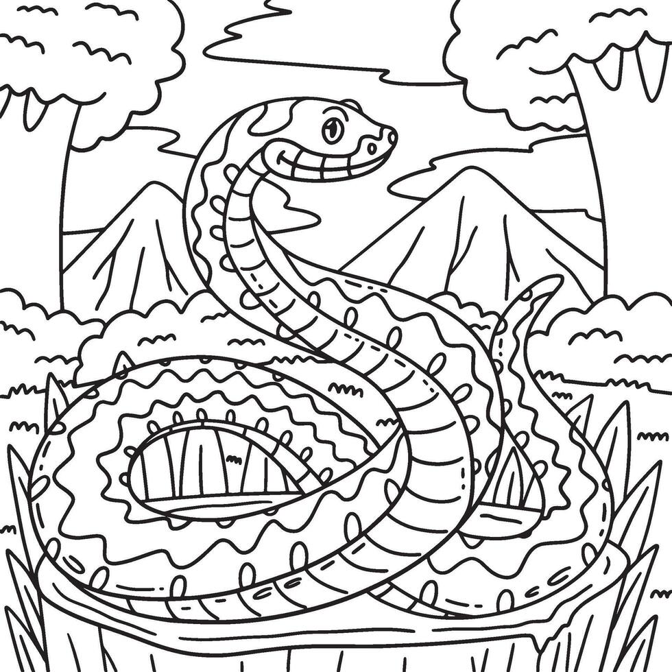 Forest Animal European Adder Coloring Page vector