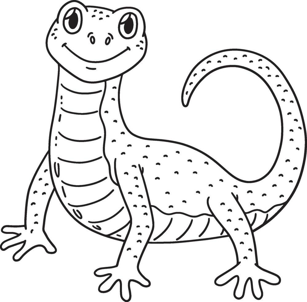 Forest Animal Newt Isolated Coloring Page for Kids vector