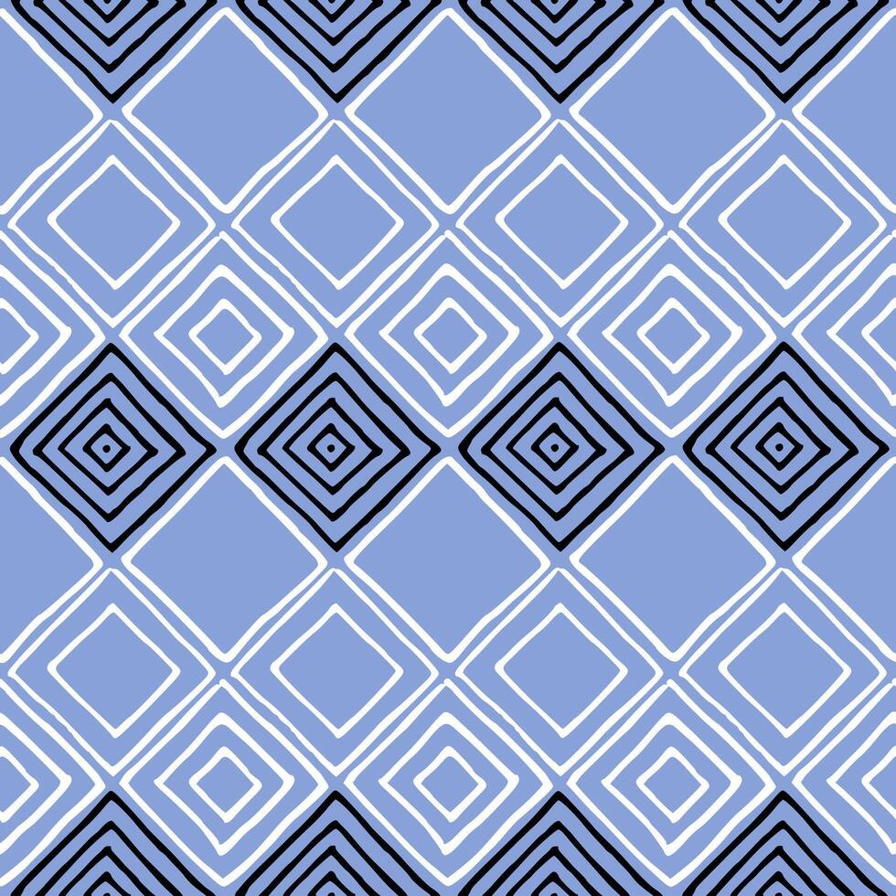 Seamless Square Pattern Background Tiles Abstract Repeating Blue Expandable Tile Art vector