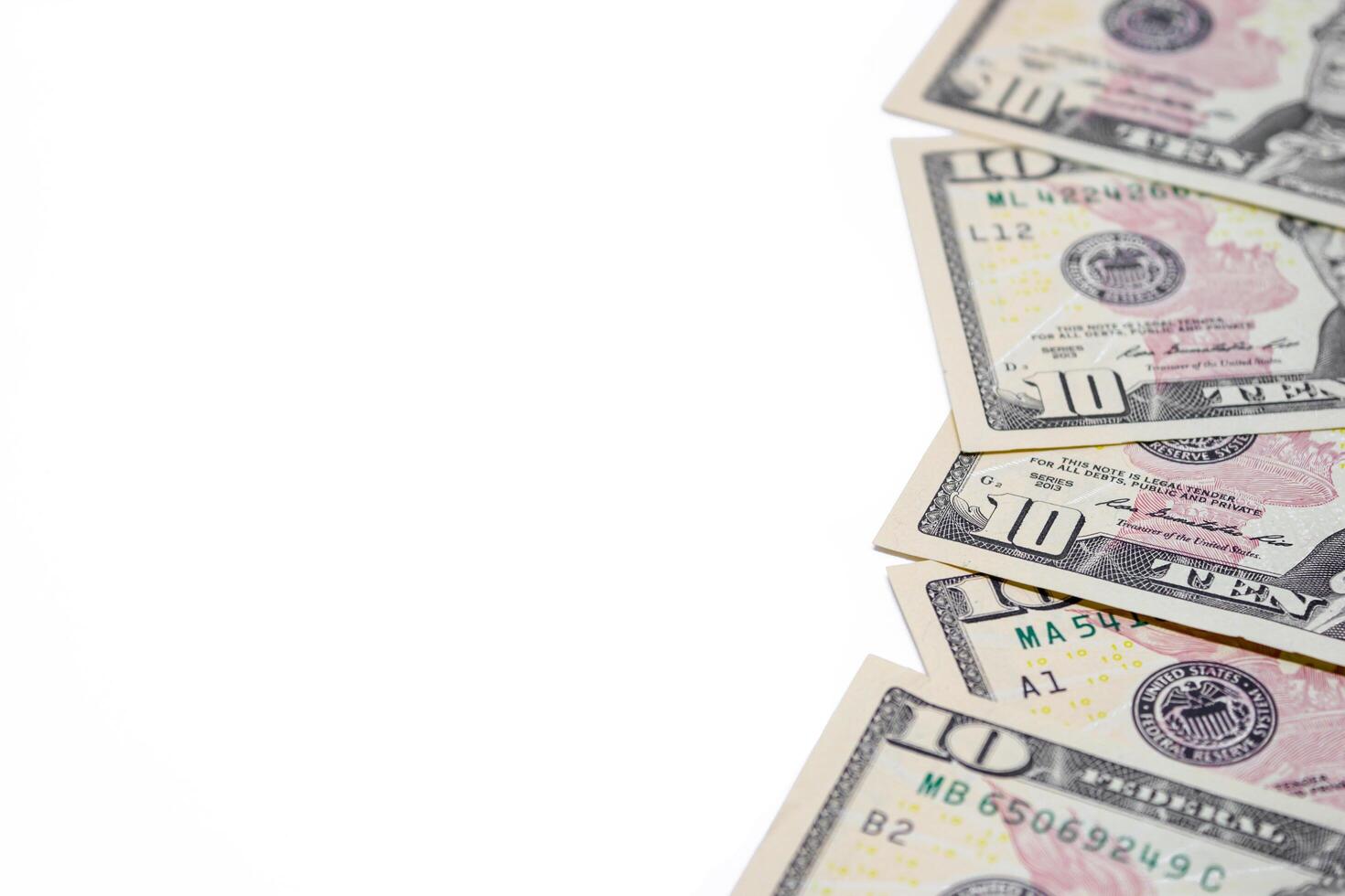 dollar banknote isolated on white background, business and finance concepts. photo