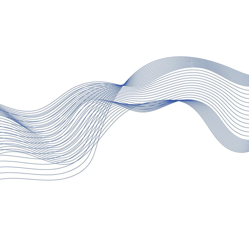 Minimal abstract background with flowing blue wave lines on white. Perfect for tech, business, or modern design projects. vector