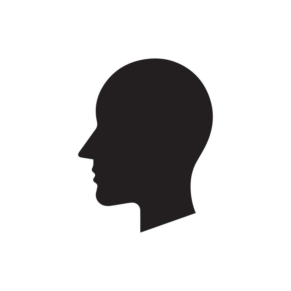 Silhouette of a human head in profile view isolated on white background vector