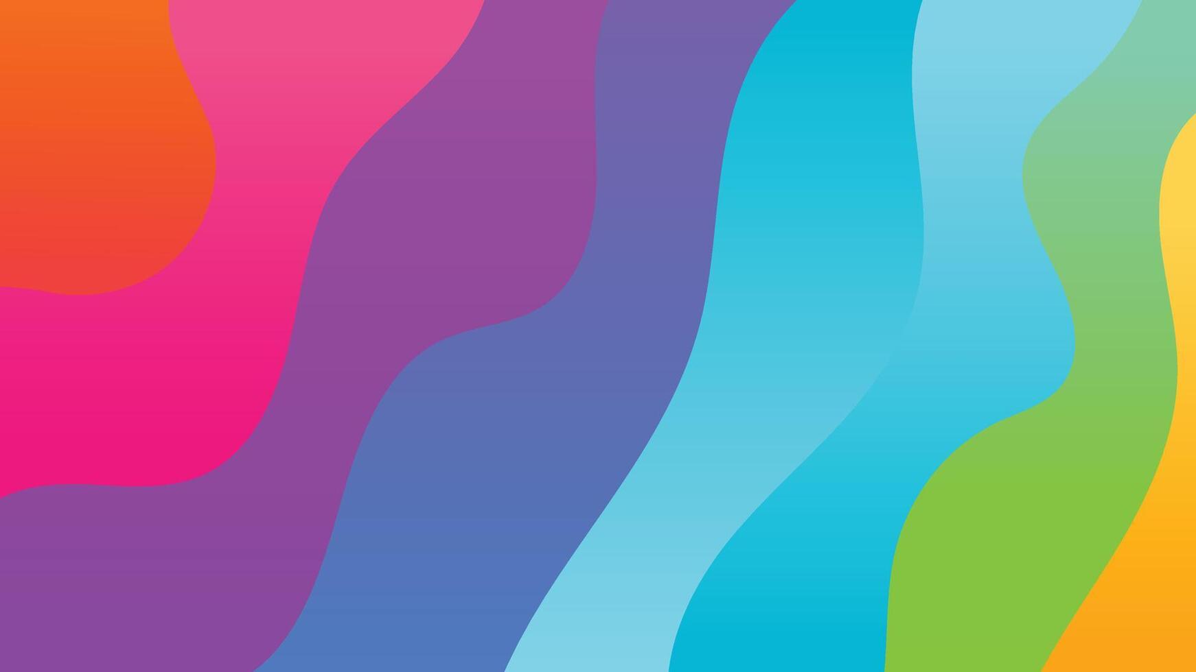 Rainbow Fusion Flow Colorful Curved Abstract Layers vector