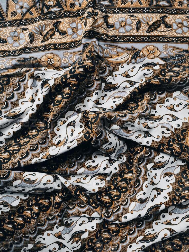 Close up of a black and white pattern fabric photo