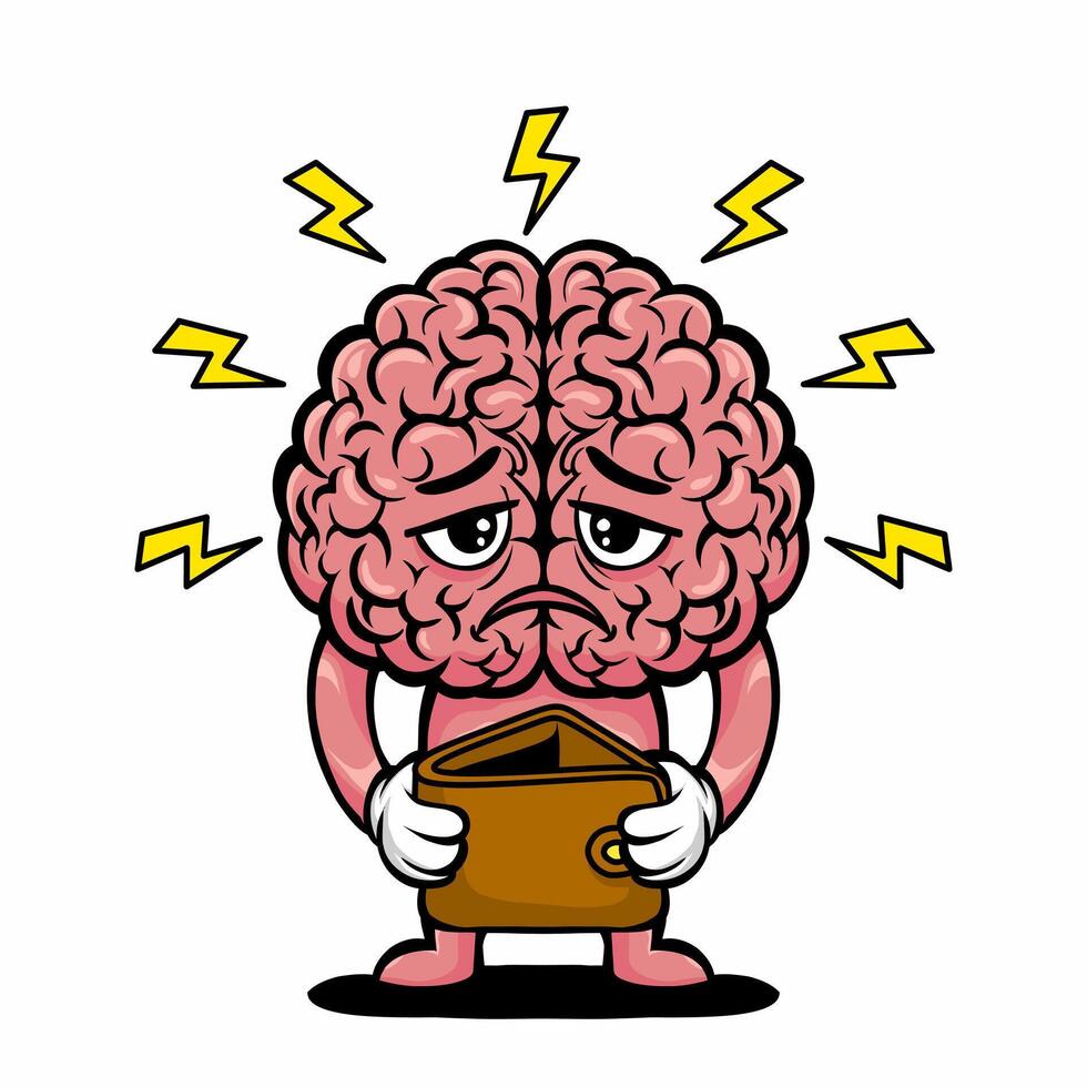 Brain with Empty Wallet vector