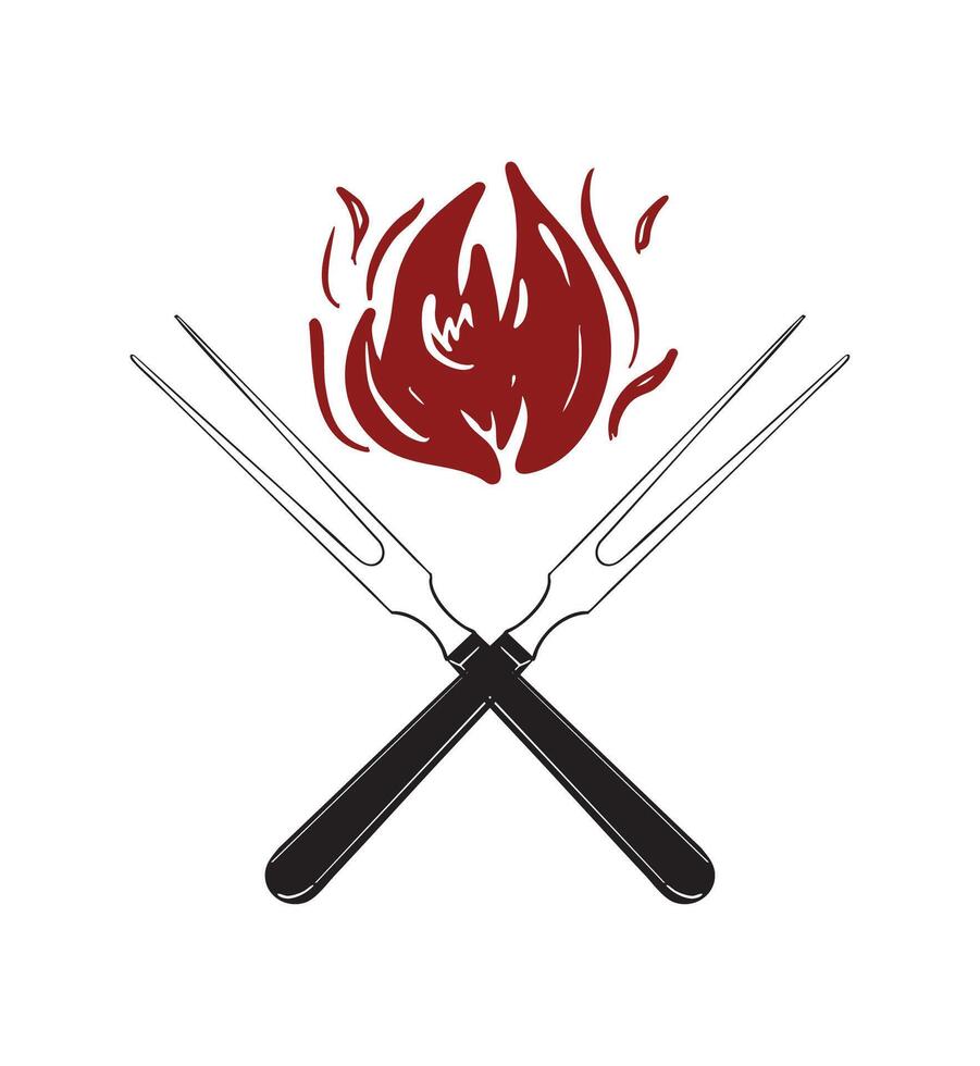 BBQ Utensils Logo Icon vector