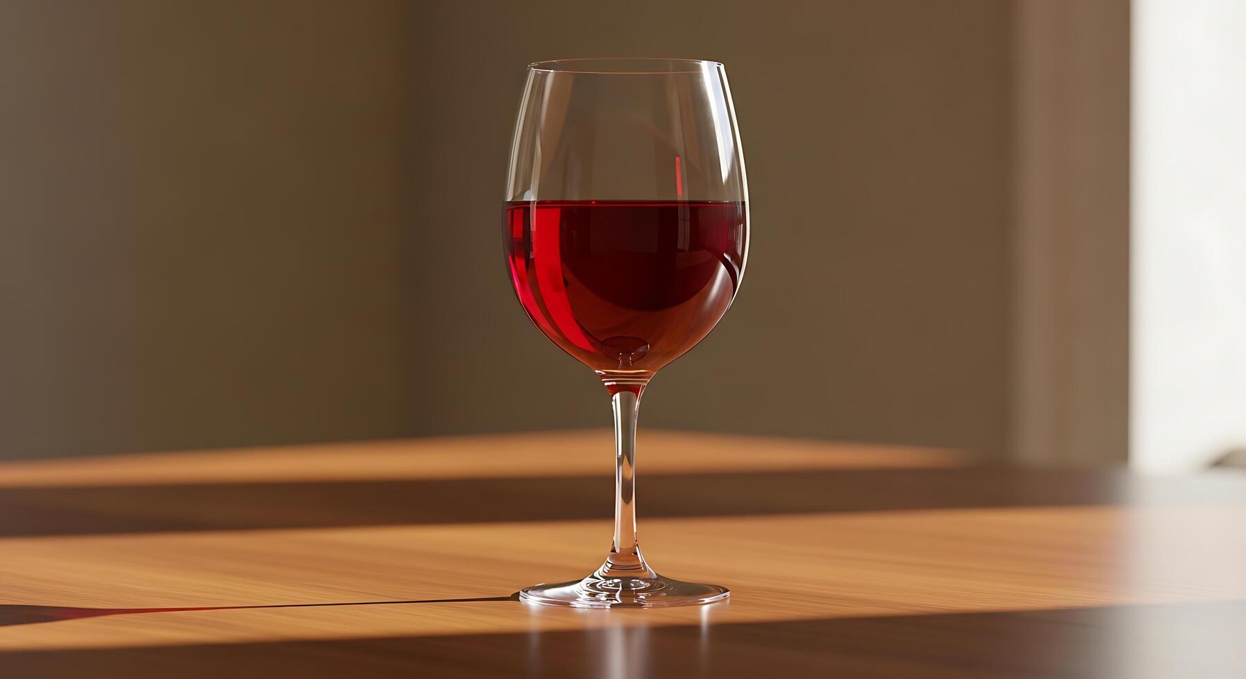 A wine glass on a table photo