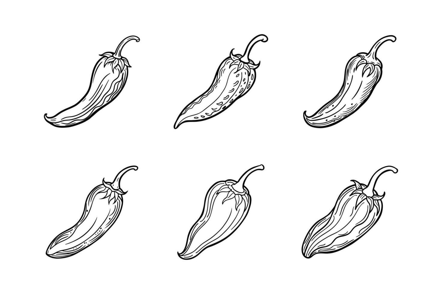 Simplistic chili pepper line icon for spicy food designs vector