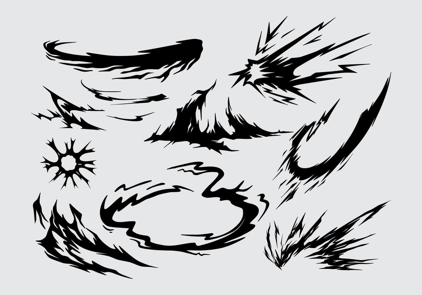 Cloud bomb smoke vapor explossion illustration collection set cartoon element, silhouette, clip art, splash editable vector
