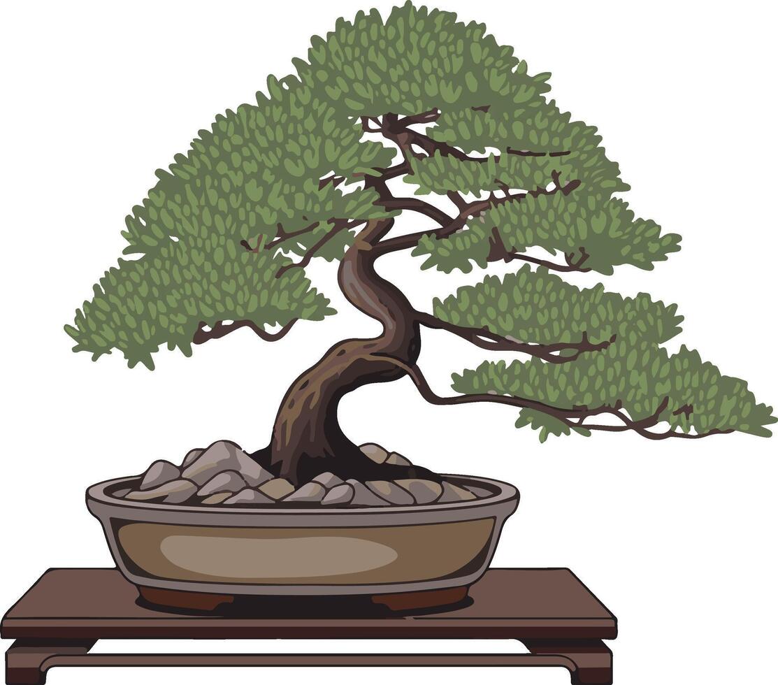 Elegant Bonsai Tree Illustration for Eco Friendly Concepts vector