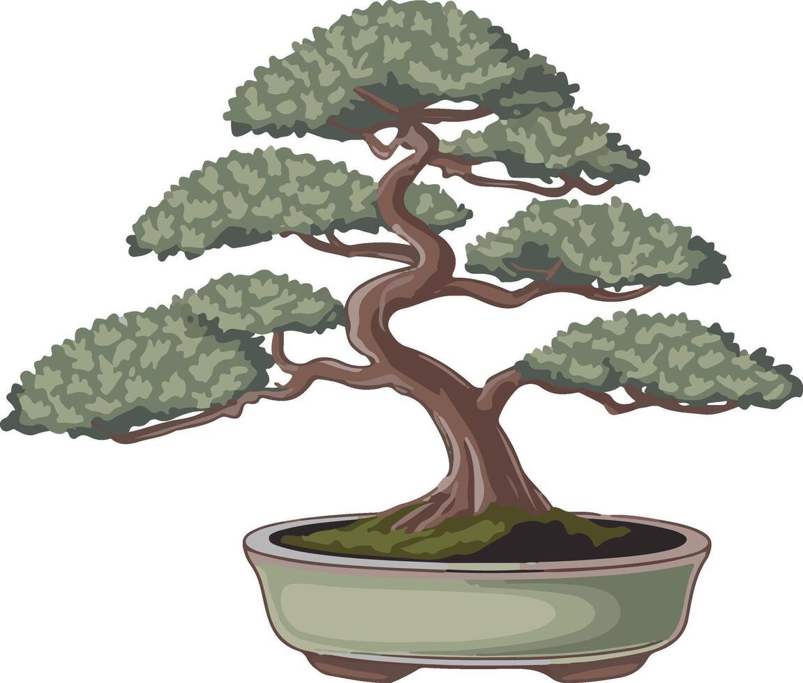 Bonsai Tree Illustration for Nature Inspired Design vector