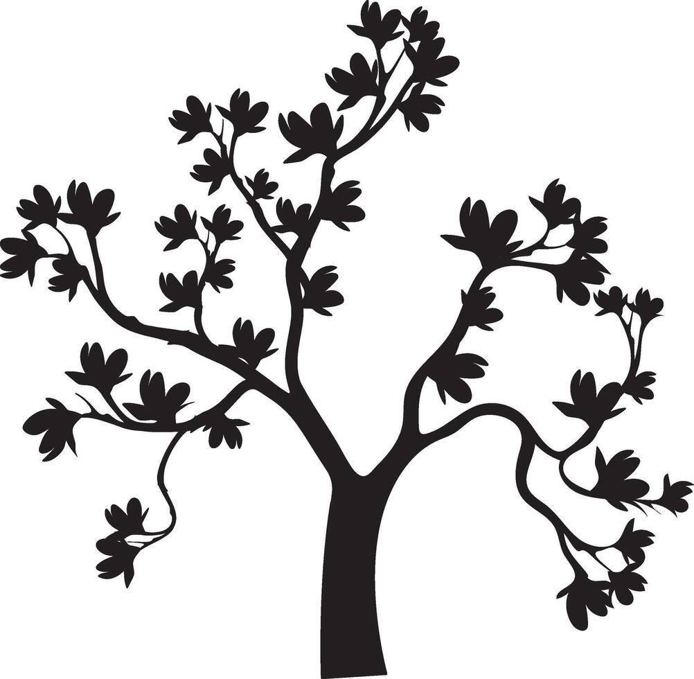 Simple Magnolia Tree Silhouette for Nature-Inspired Designs vector