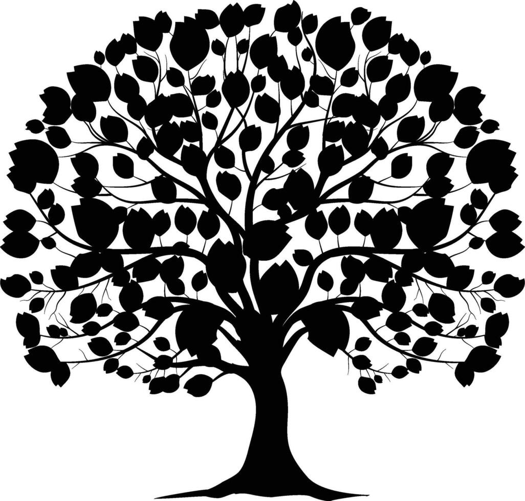 Magnolia Tree Clipart for Spring and Floral Themes, Magnolia Tree Silhouette vector