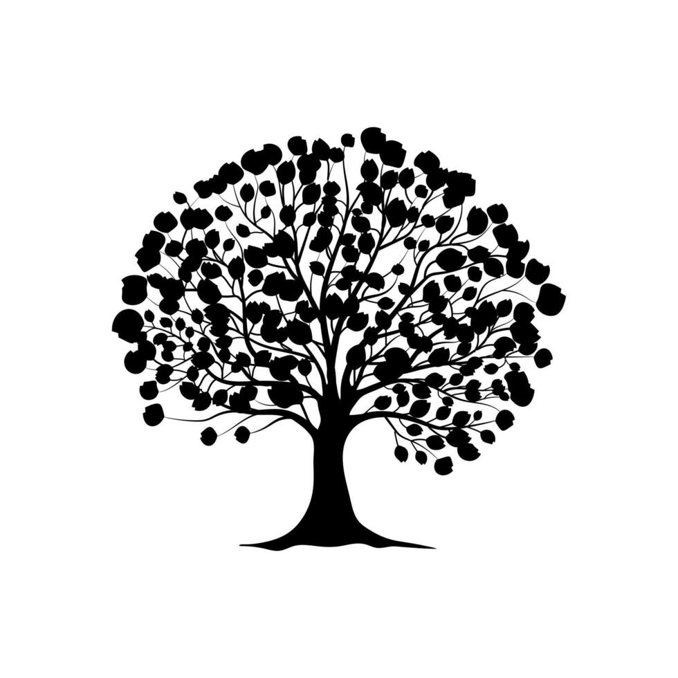 Magnolia Tree Silhouette for Nature-Inspired Designs vector