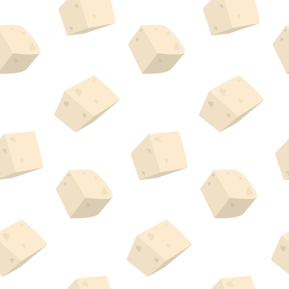 Hand Drawn Cheese Cubes Seamless Pattern Healthy eating, Cheese Day or Food Thematic Background idea. Isolated illustration Food Poster Backdrop or promo banner, leaflet, tag, social media post vector