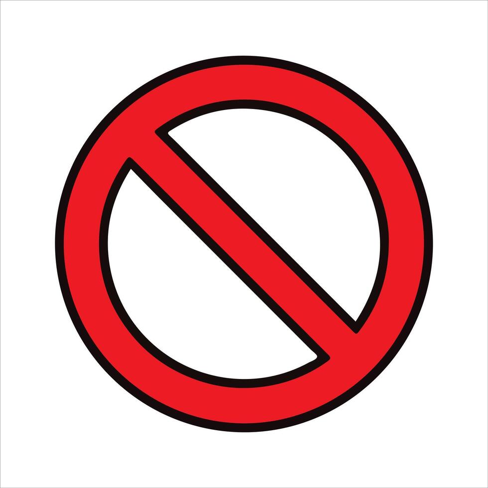 Clear red prohibition symbol with text warning against access vector