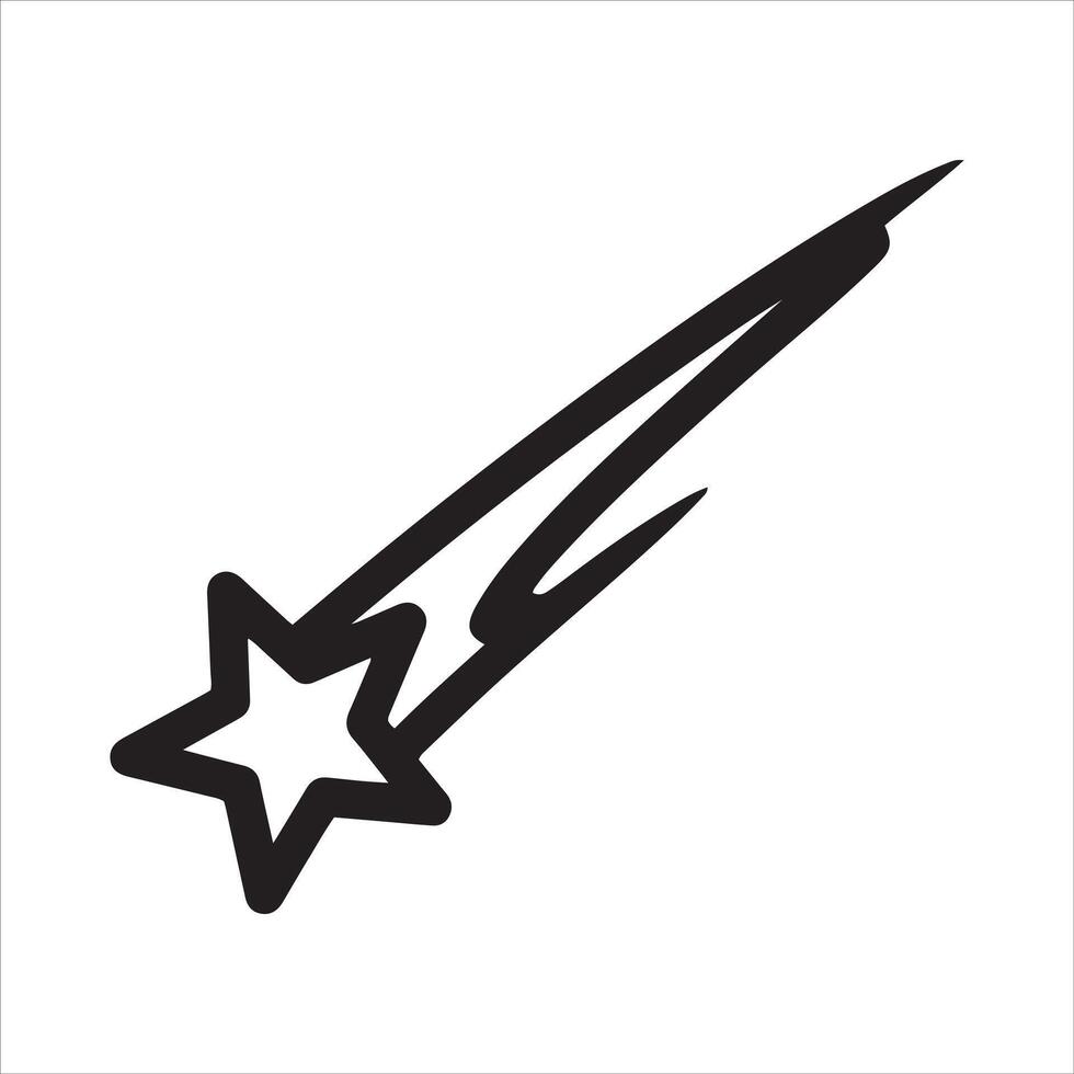 Stylized star streak design element with a celestial trajectory vector