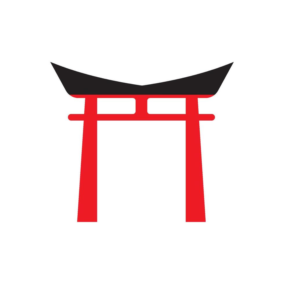Torii Gate icon design vector