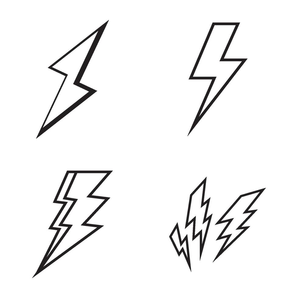 Lightning bolt icon set illustration vector