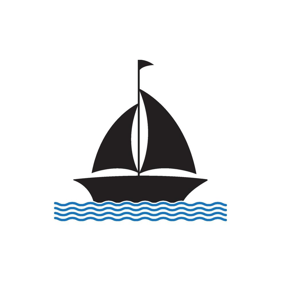 sailboat symbol icon vector