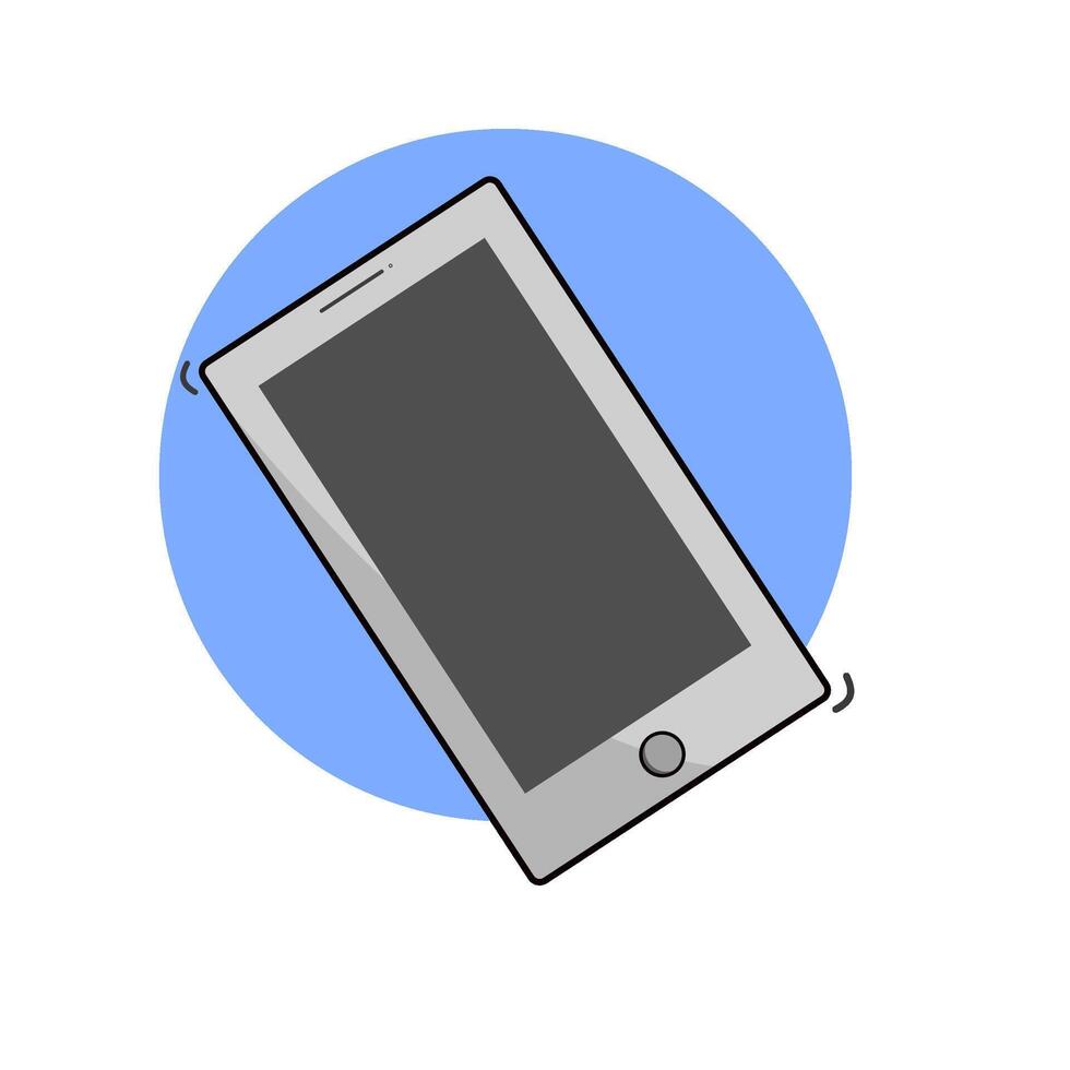 Flat cartoon mobile phone vector