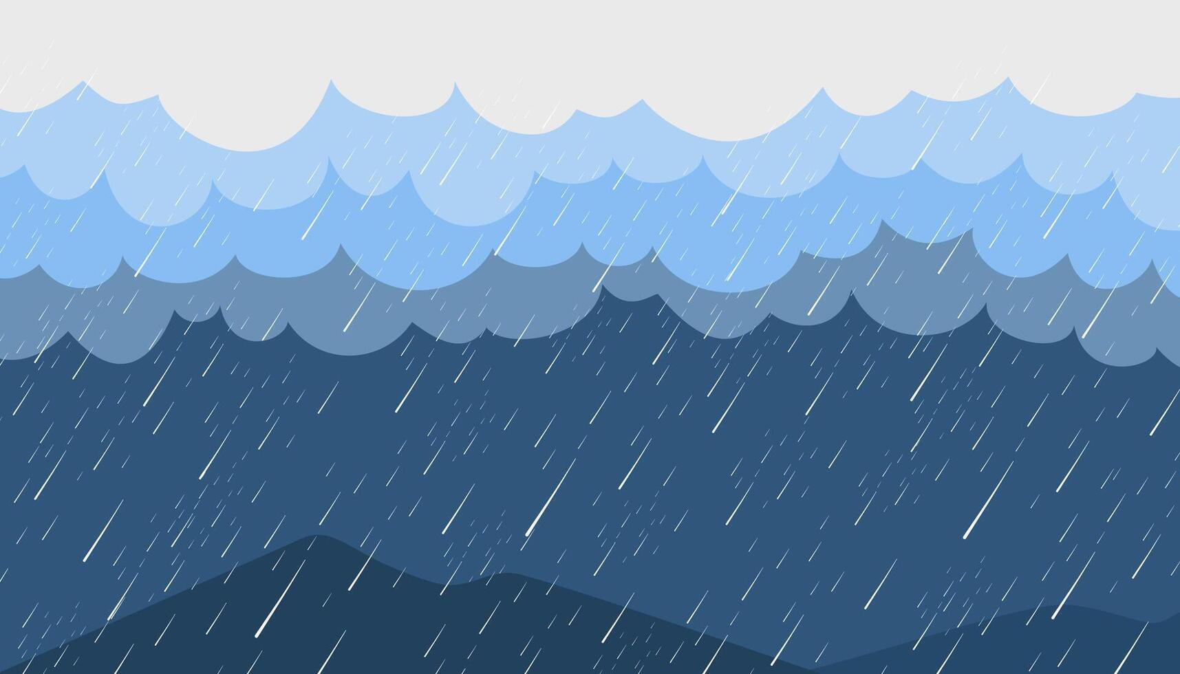 Rainy clouds over mountain landscape vector