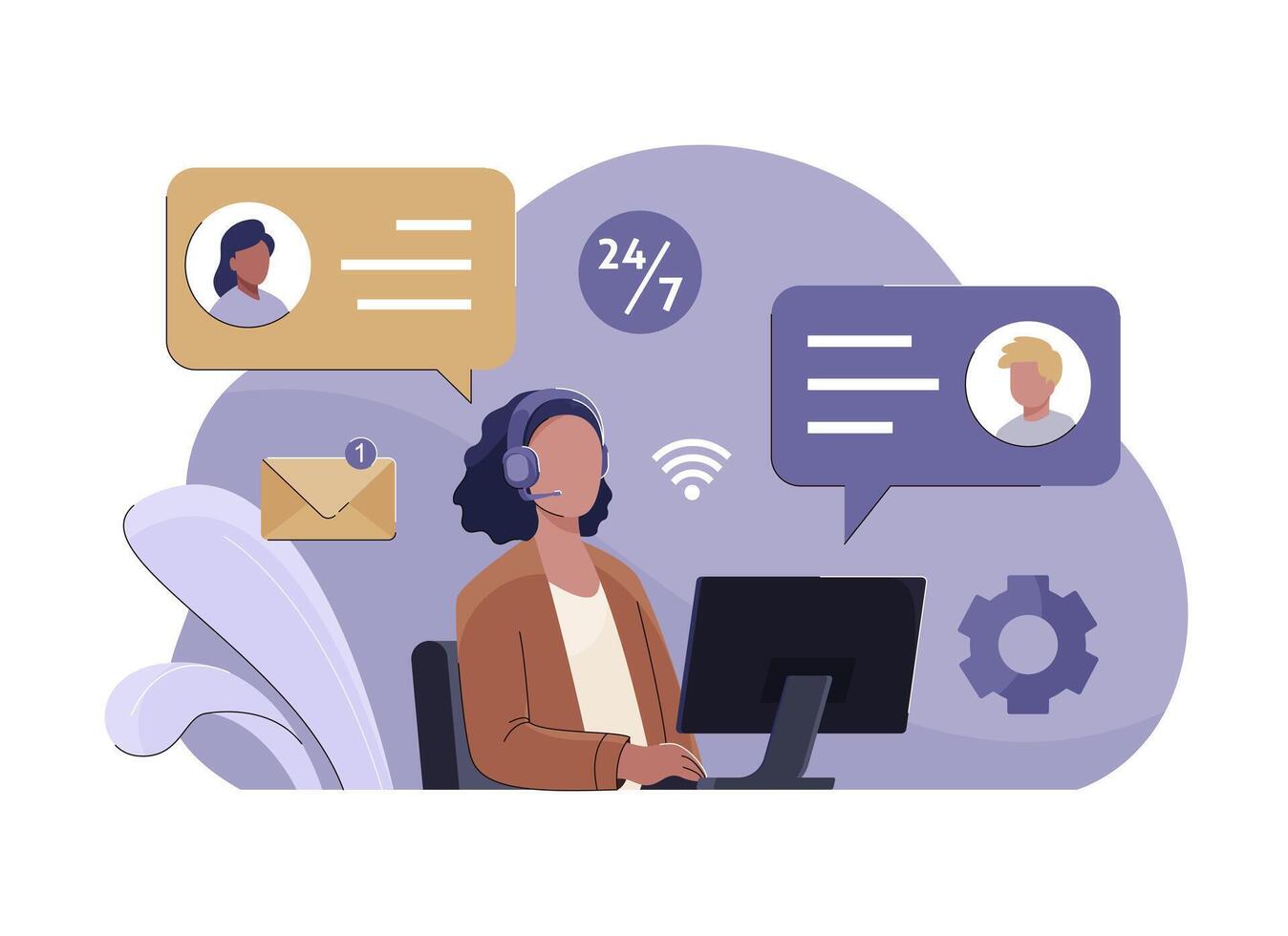 Online Support Conversation vector