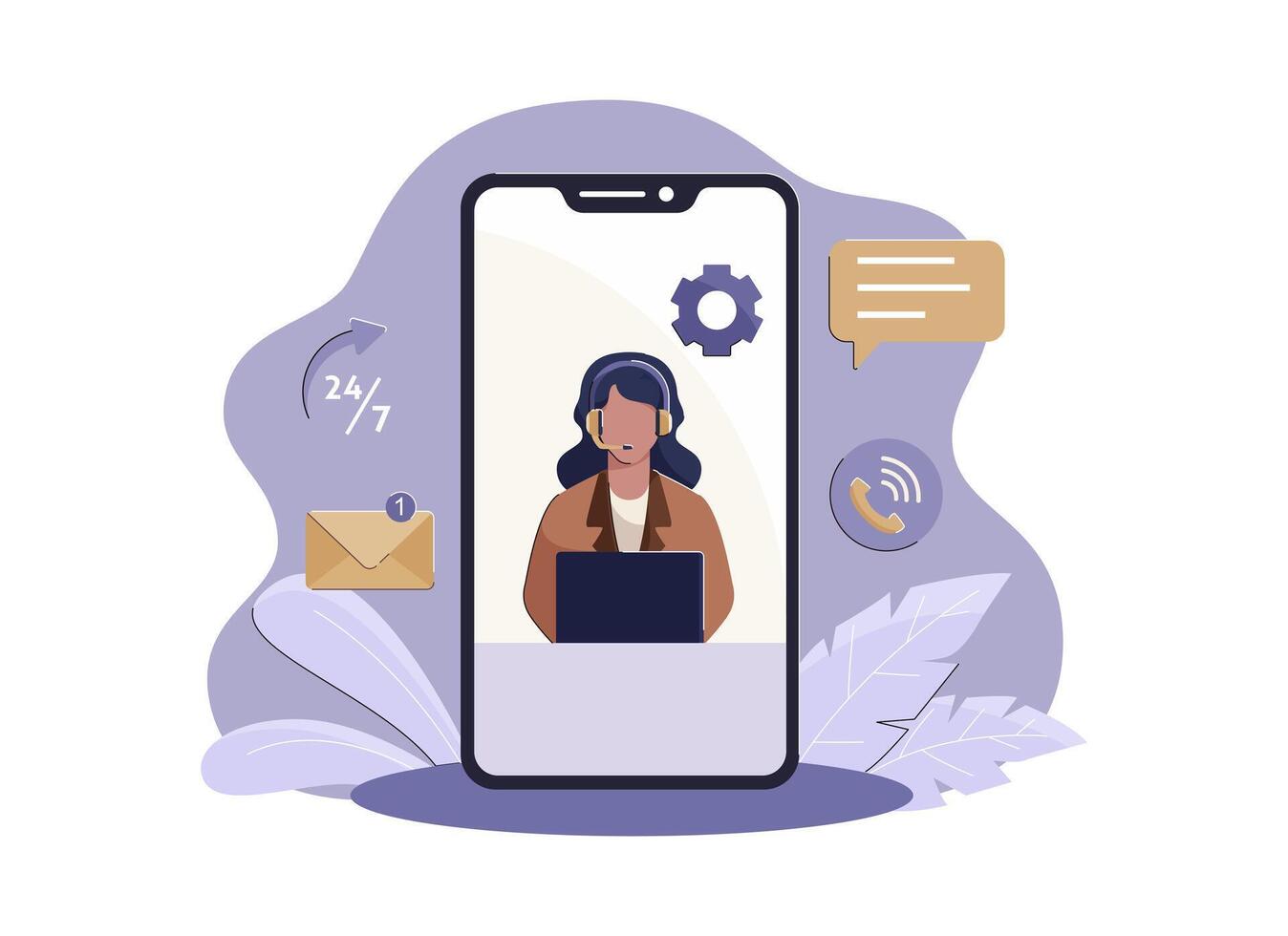 Phone Customer Service Portal vector