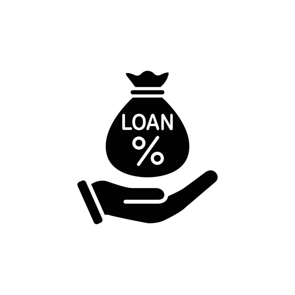 Financial assistance, money bag, interest rates. vector