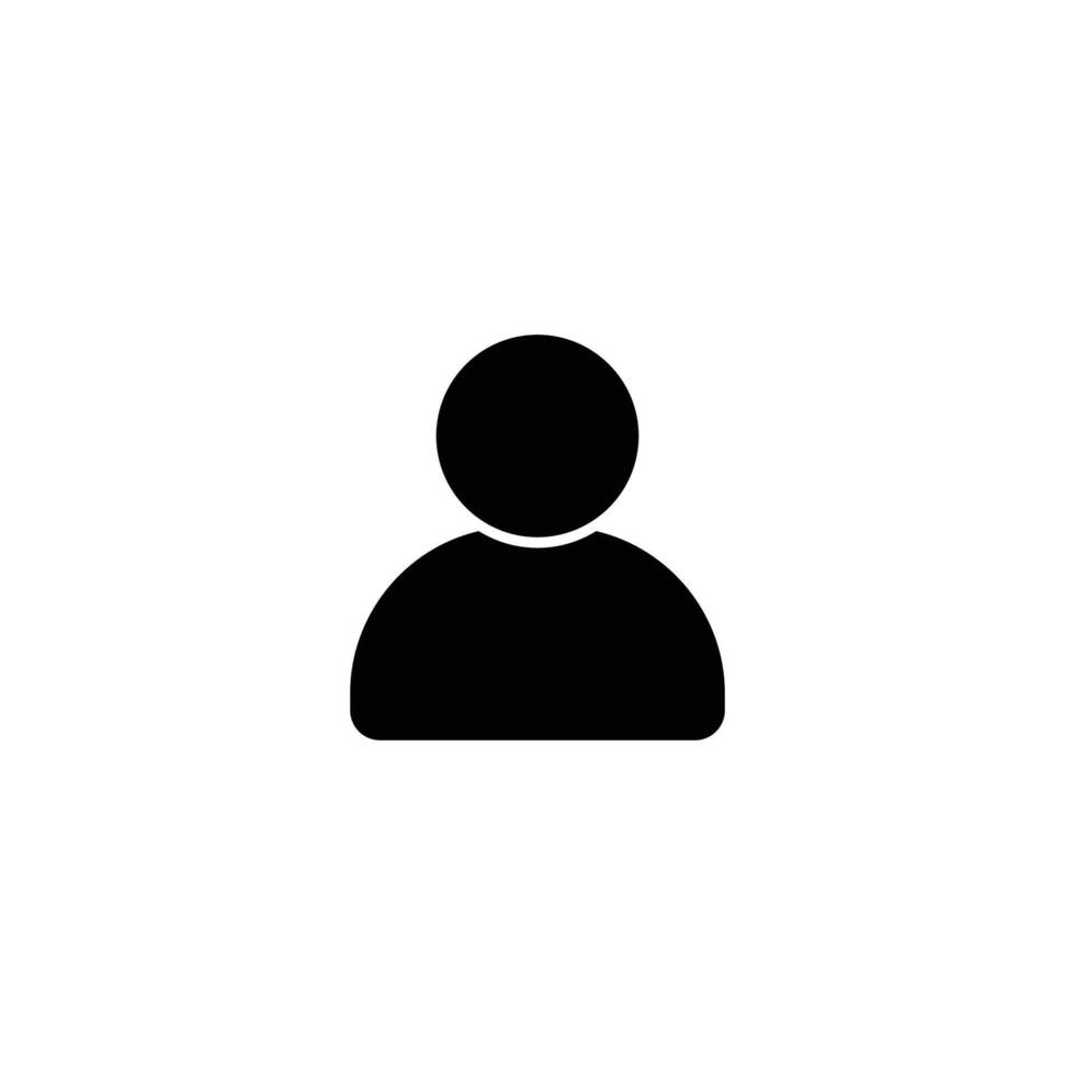A simple black icon representing a person, suitable for user profiles. vector
