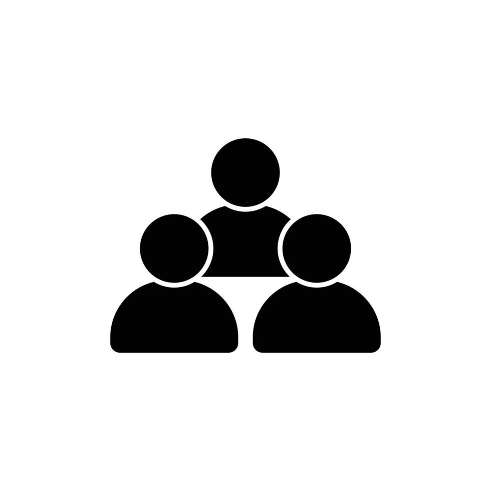 Simple icon of three people symbolizing teamwork. vector