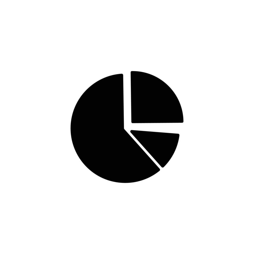 Simple black pie chart icon. Data visualization symbol. vector