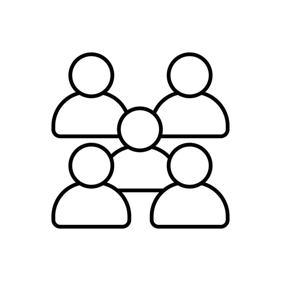 Simple icon depicting a group of people, representing teamwork, unity, and collaboration. vector
