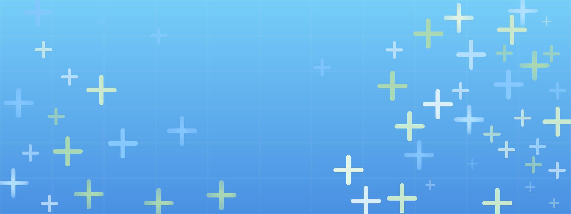 Blue abstract plus pattern for background with hospital, medical and health symbols. sign for education or math-themed template. Light seamless backdrop. vector