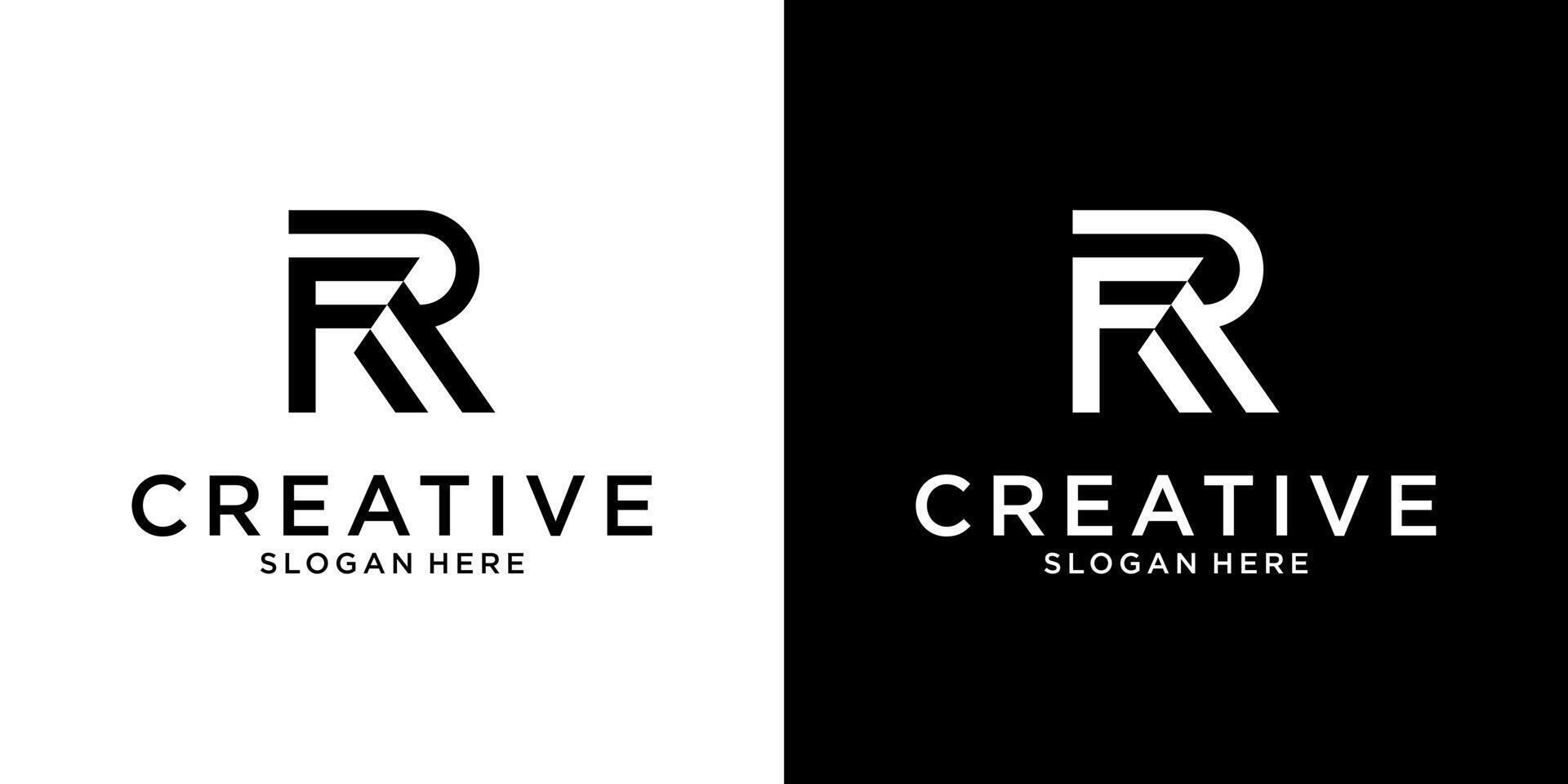 FR of RF initial letter logo design concep vector