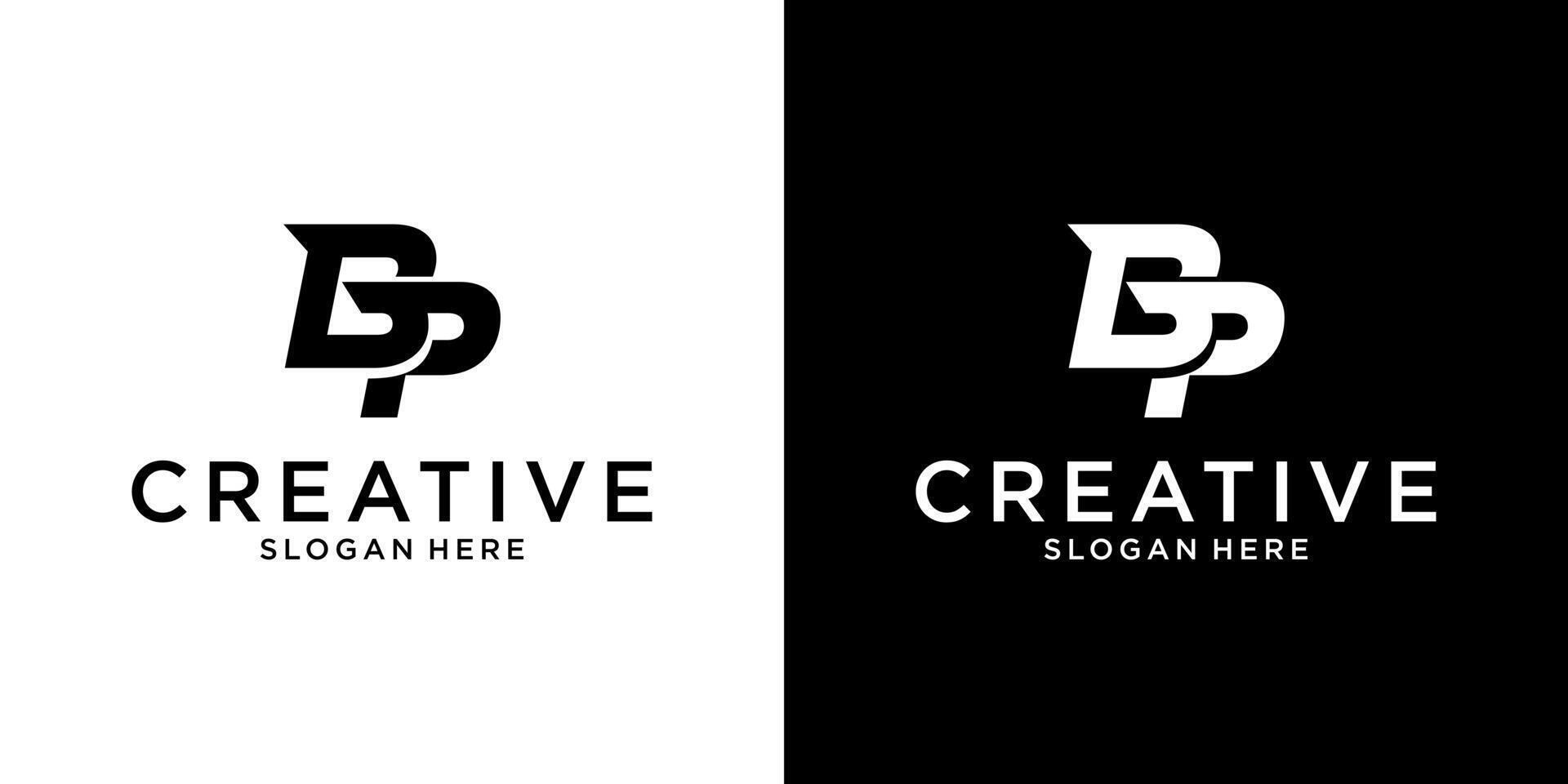 PB or BP initial letter logo design templa vector