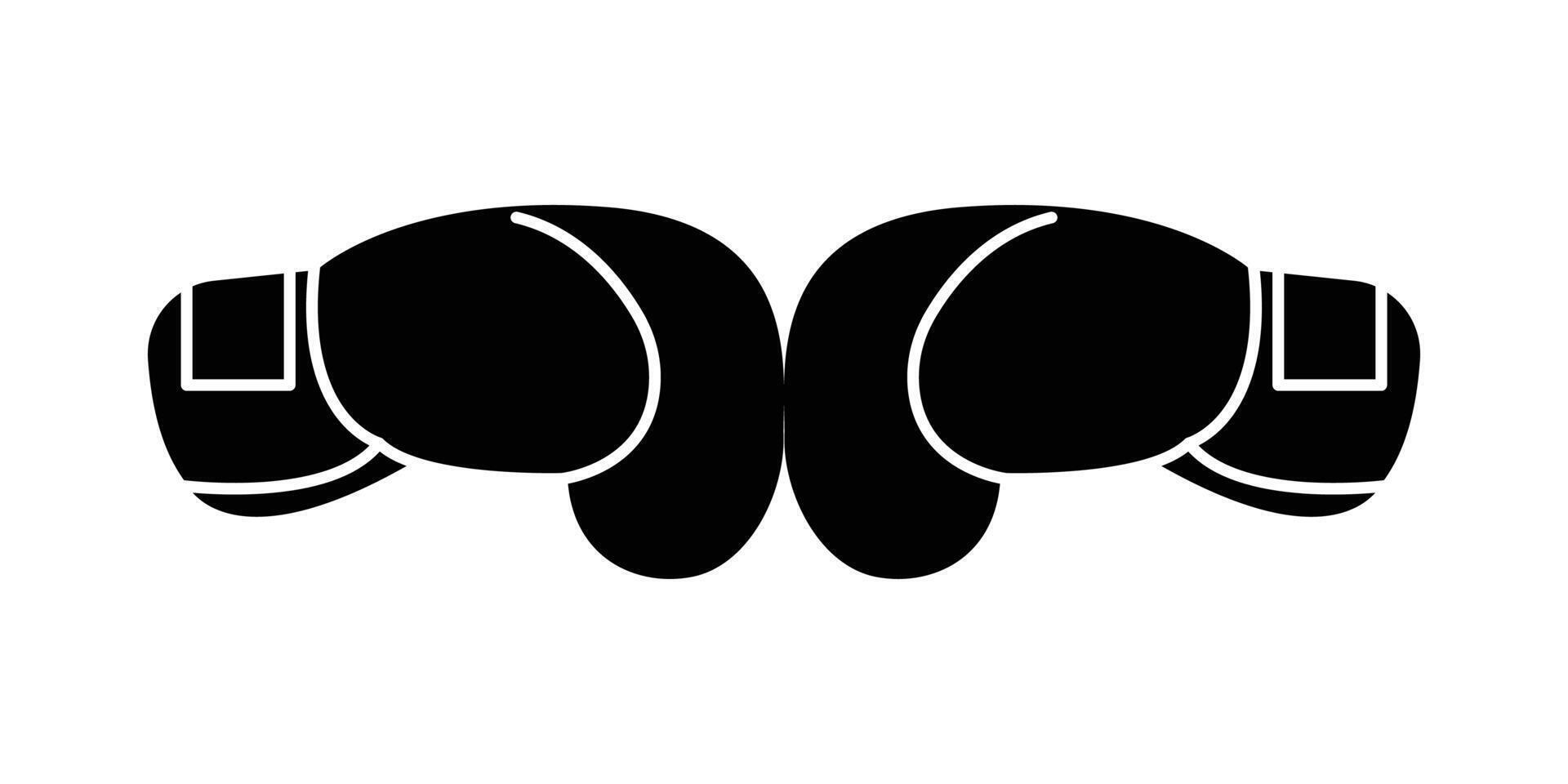 Boxing gloves icon, Champion fighter concept. Combat competition pictogram. punching gloves silhouette. vector