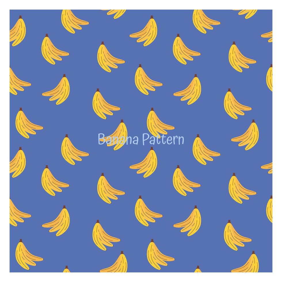 A vibrant banana pattern on a blue background. Perfect for food packaging, tropical designs, and children's products. vector