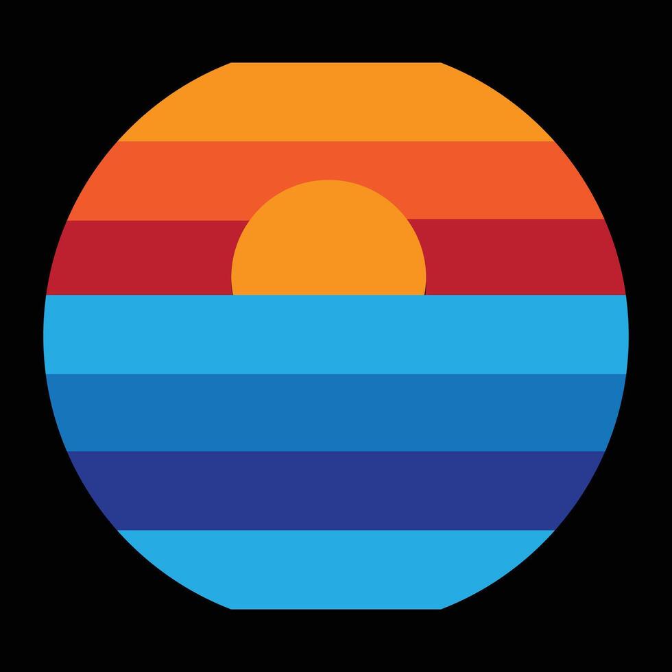 Colorful sunset over water vector