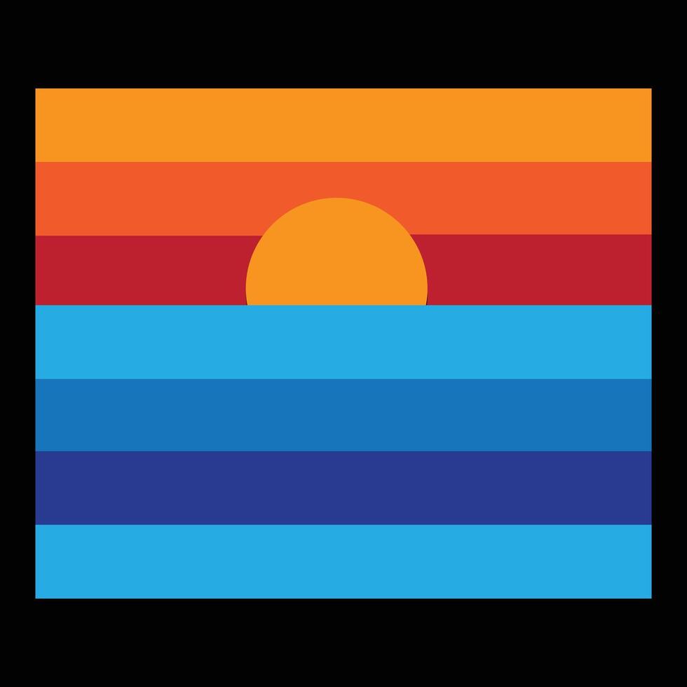 Colorful sunset over the ocean vector