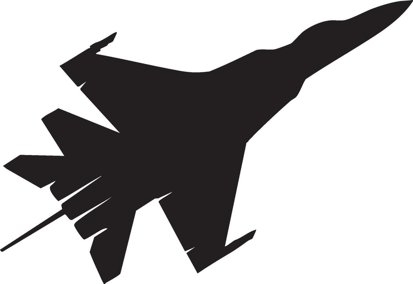 Warplane Silhouette Simple Jet Icon in Flat Style vector