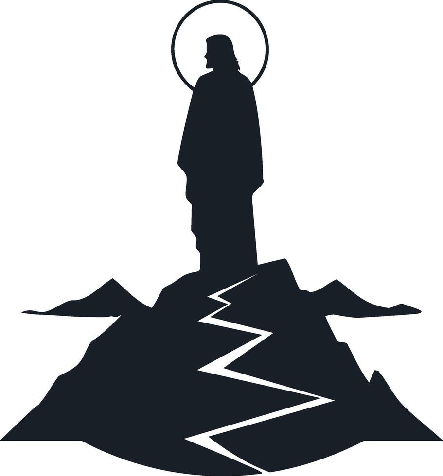 Jesus Christ Flat Silhouette on Clean White Background vector