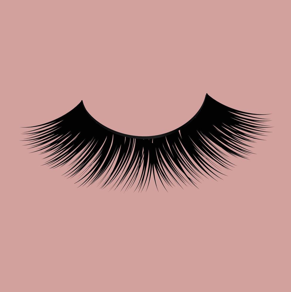 False Eyelash Extension. Black Mascara Beauty Product Design vector