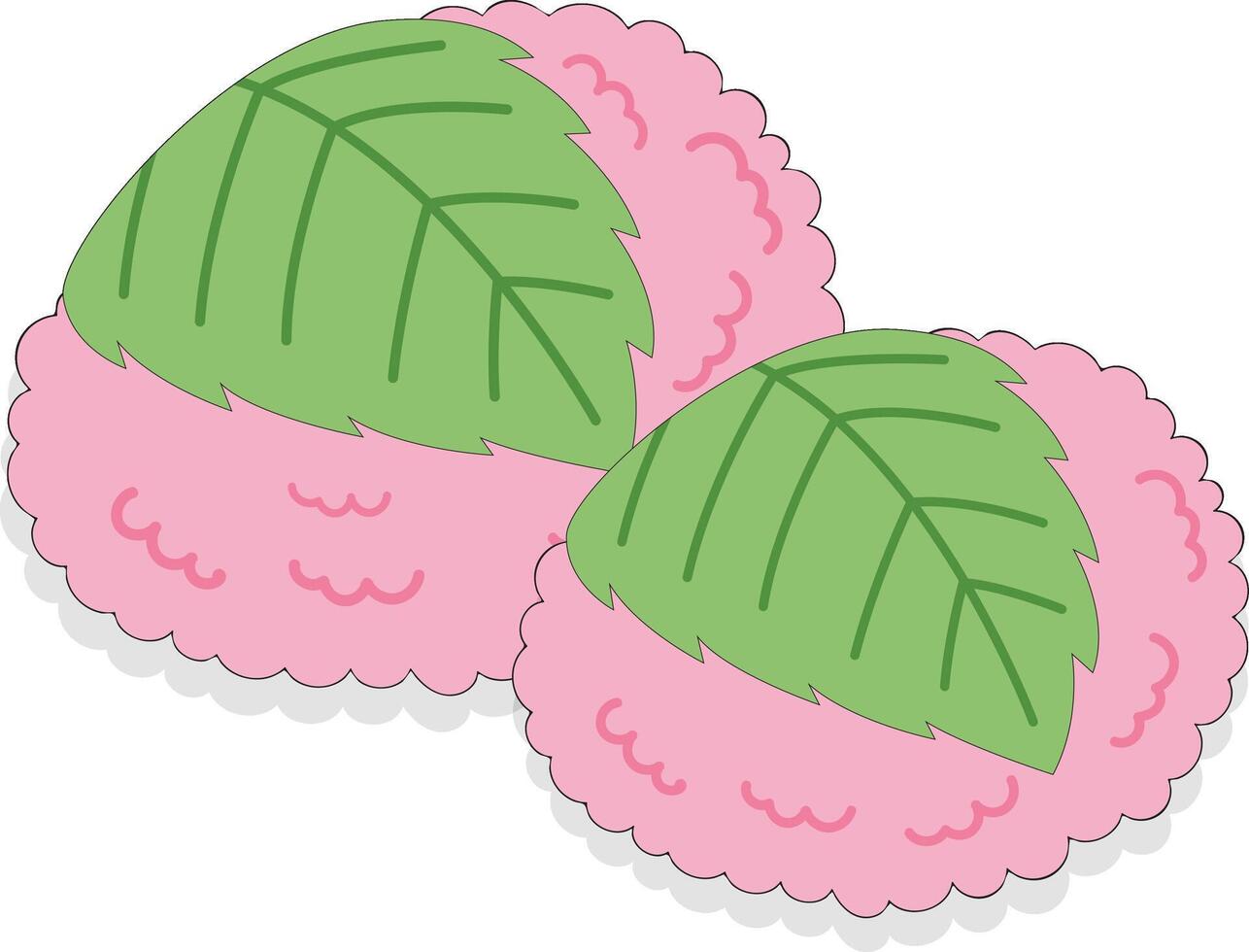 Two pink and green leaves on a white background vector