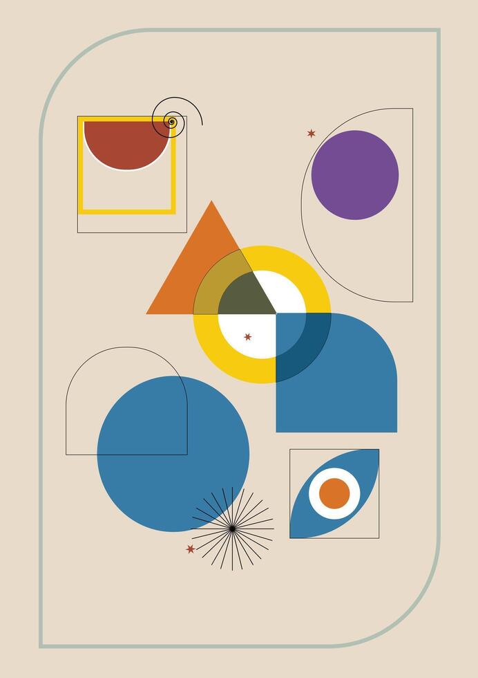 Abstract geometric shapes in a beige background vector