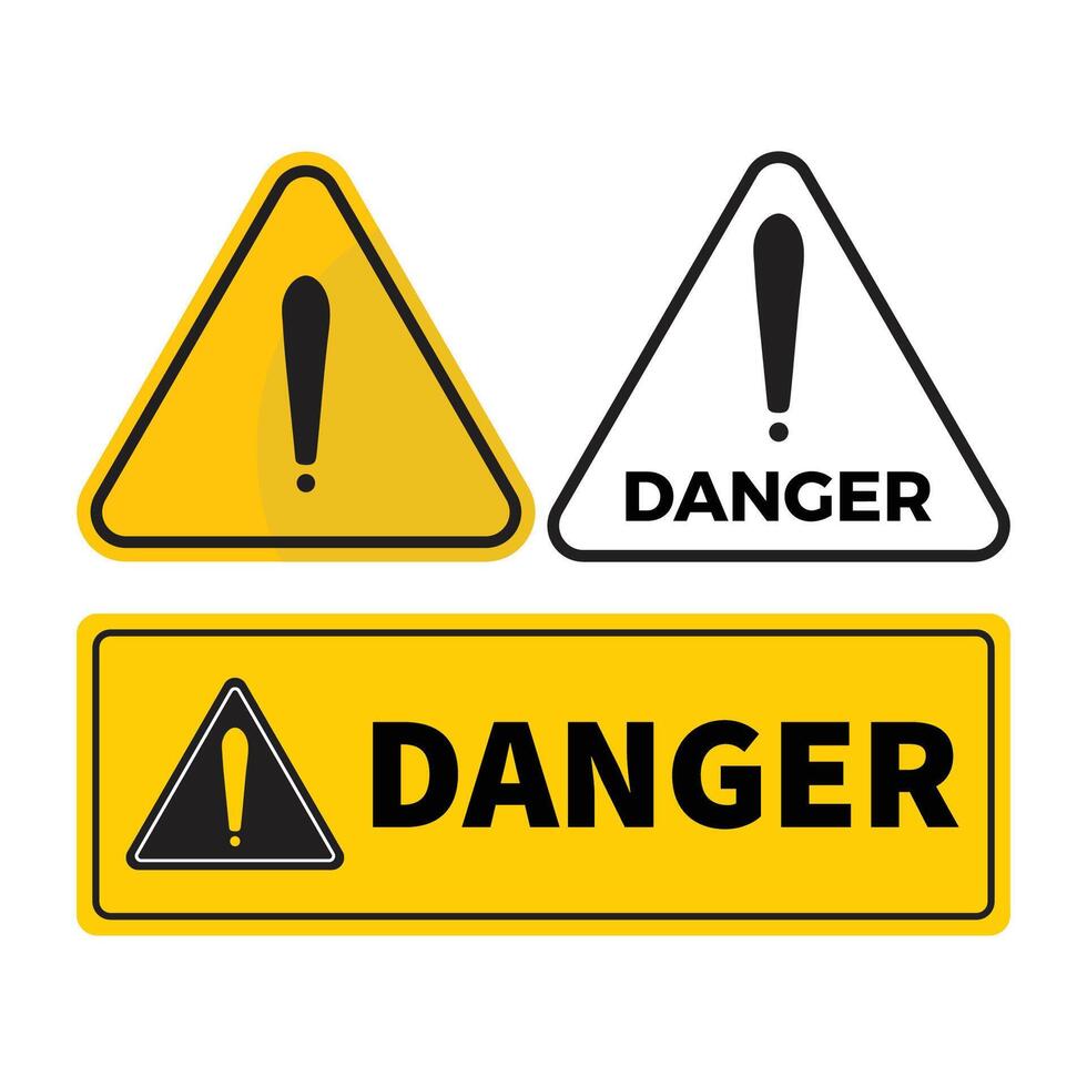 Danger warning sign icon vector