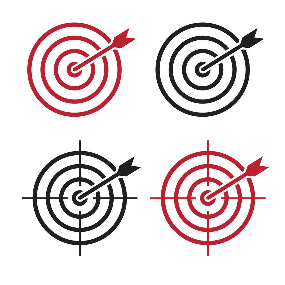 Target icons sniper symbol crosshair and aim sign illustration vector