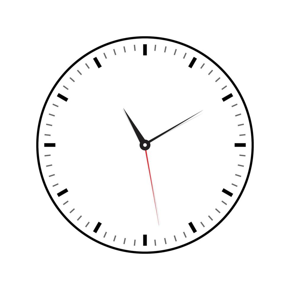 Clock icon illustration office clock on white background vector